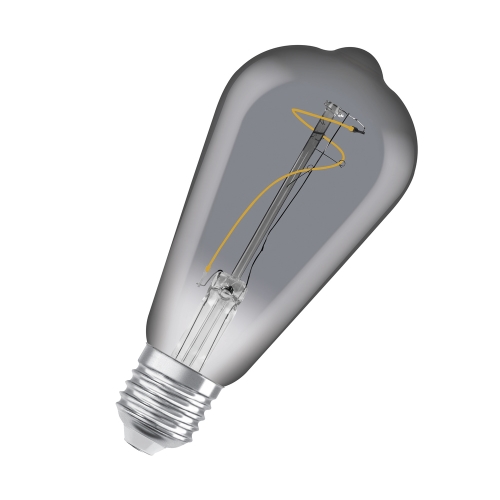 OSRAM LED filament bulb 1906 Edison 3.4W/10W E27 1800K 100lm NonDim 15Y; smoke