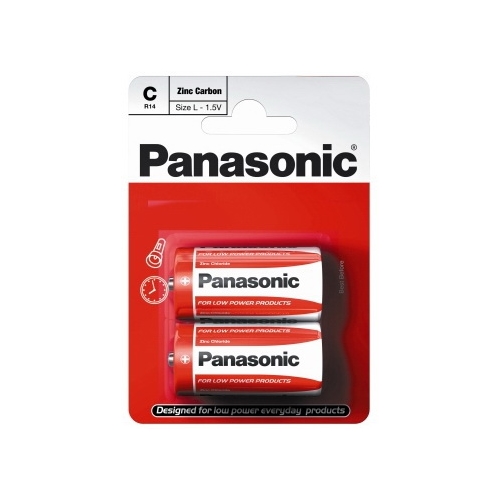 PANASONIC zinc-carbon batteries. ZINC.CARBON C/R14 ;BL2