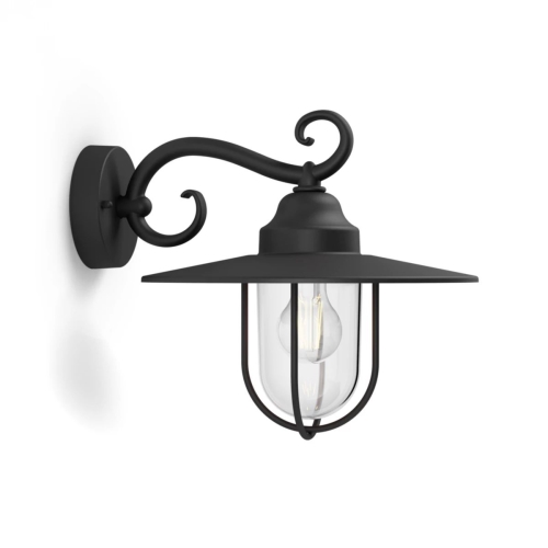 Pasture wall lantern black 1x60W 230V