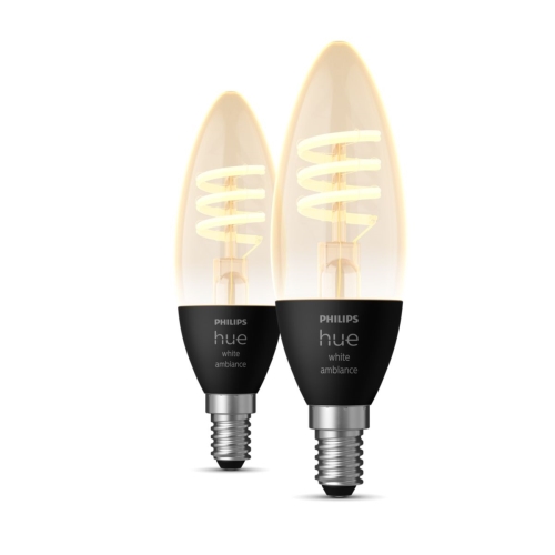 PHILIPS HUE-WA filam.candle B35 4.6W/30W 2200-4500K 350lm Dim 2-pack