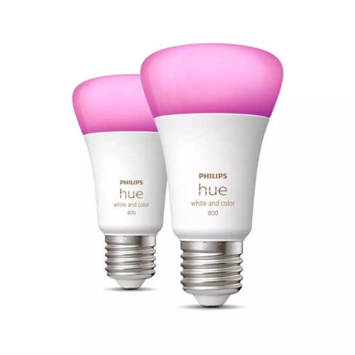 PHILIPS HUE-WCA bulb A60 6.5W/60W E27 2000-6500K/RGB 800lm Dim 2-pack