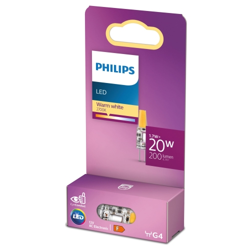 PHILIPS LED capsule 1.7W/20W G4 2700K 200lm NonDim 15Y micro