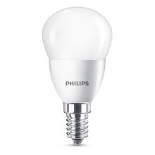 PHILIPS LED chandelier P45 5.5W/40W E14 4000K 520lm NonDim 15Y matt BL