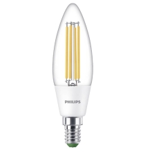 PHILIPS LED filament candle B35 2.3W/40W E14 4000K 485lm NonDim 50Y clear