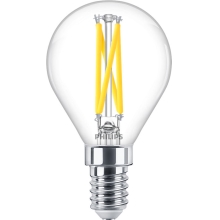 PHILIPS LED filament lamp MASTER P45 2.5W/25W E14 2700K 340lm DimTone 25Y