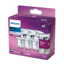 PHILIPS LED reflector Classic 3.5W/35W GU10 4000K 275lm/36° NonDim 15Y 3-pack