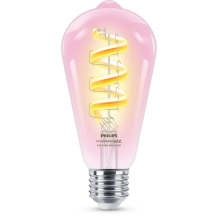 PHILIPS SMART filam.bulb ST64 6.3W/40W E27 RGB 470lm Dim clear