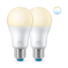 PHILIPS WiZ bulb A60 8W/60W E27 2700K 806lm Dim 2-pack