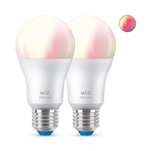 PHILIPS WiZ bulb A60 8W/60W E27 RGB 806lm Dim 2-pack