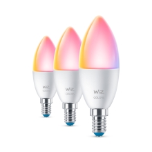 PHILIPS WiZ candle B37 4.9W/40W E14 RGB 470lm Dim opal 3-pack