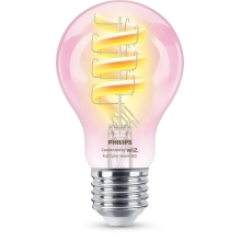 PHILIPS WIZ filam.bulb A60 6.3W/40W E27 RGB 470lm Dim clear