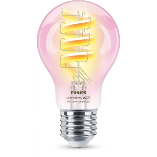 PHILIPS WIZ filam.bulb A60 6.3W/40W E27 RGB 470lm Dim clear