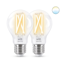 PHILIPS WiZ filam.bulb A60 6.7W/60W E27 806lm TW Dim 2-pack