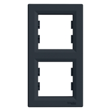 Schneider ASFORA frame cover double vert. ANTHRACITE