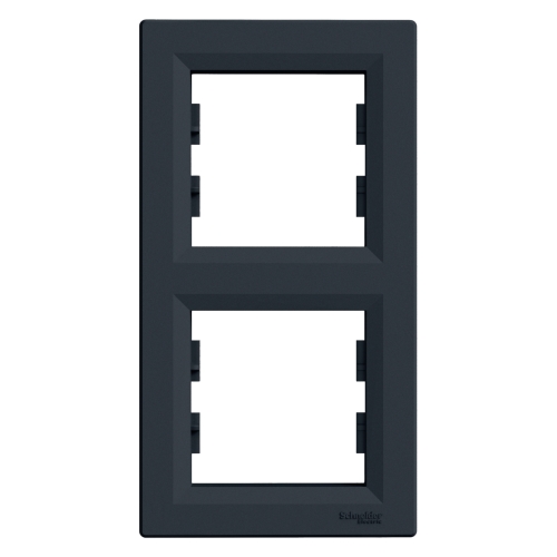 Schneider ASFORA frame cover double vert. ANTHRACITE