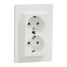 Schneider ASFORA set double mains socket Schuko 2P+PE POLAR