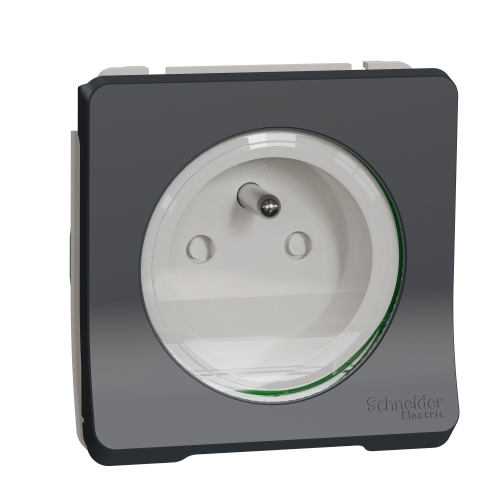 Schneider MUREVA socket. 230V 16A 2P+PE IP55 ANTHRACITE