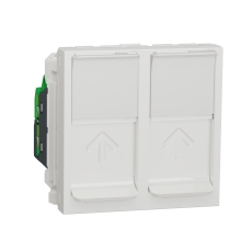 Schneider N.UNICA machine 2 module plug-in data 2xRJ45 cat.5e UTP; white