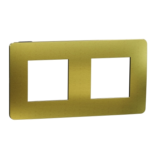 Schneider N.UNICA.Studio.Metal cover frame double ; Gold/black