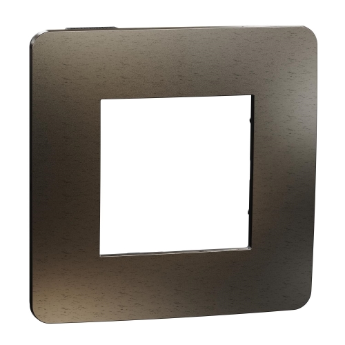 Schneider N.UNICA.Studio.Metal frame.cover single ; Dark. Aluminum/black