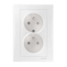 Schneider SEDNA complete set double mains socket 2P+PE POLAR