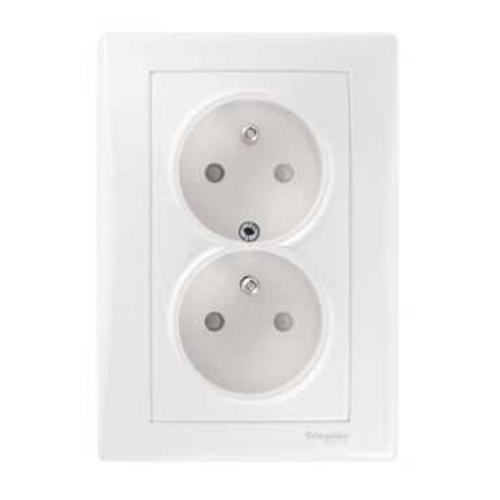 Schneider SEDNA complete set double mains socket 2P+PE POLAR