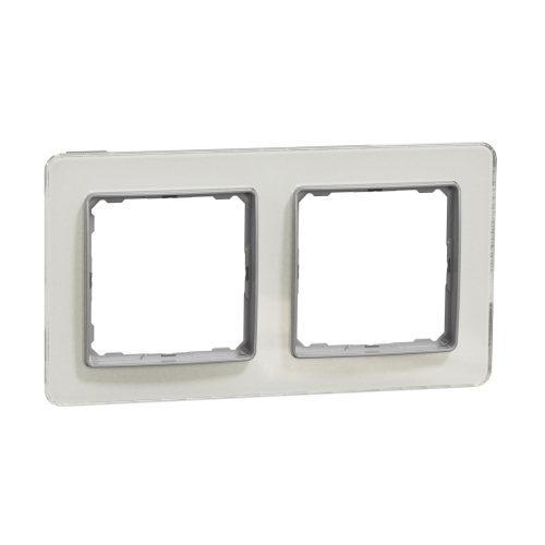 Schneider SEDNA cover frame double white glass