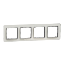 Schneider SEDNA frame cover quadruple white glass