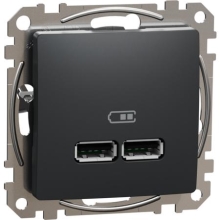 Schneider SEDNA plug-in charger USB A+A 2.1A anthracite