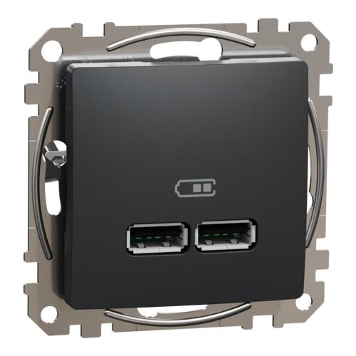 Schneider SEDNA plug-in charger USB A+A 2.1A anthracite