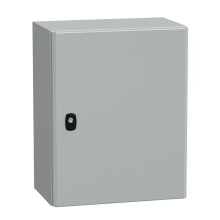 Schneider switchboard.on.plaster Spacial 0mod. IP66 solid gray steel door + lock