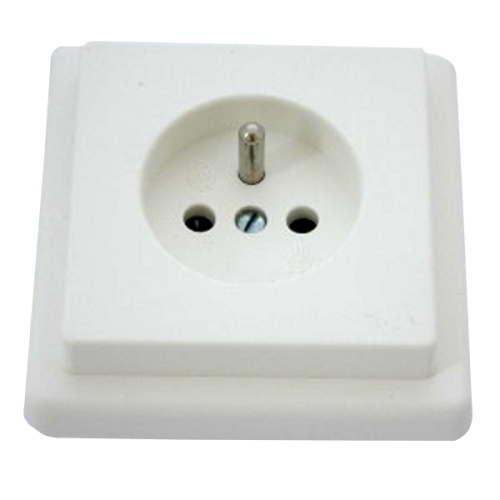 SEZ.Krompachy sockets. 1-us. 2P+PE semi-recessed Z 3211; white