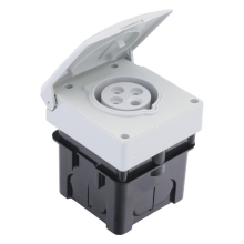 SEZ socket. built-in 4P 16A IP44 with flush-mounted box