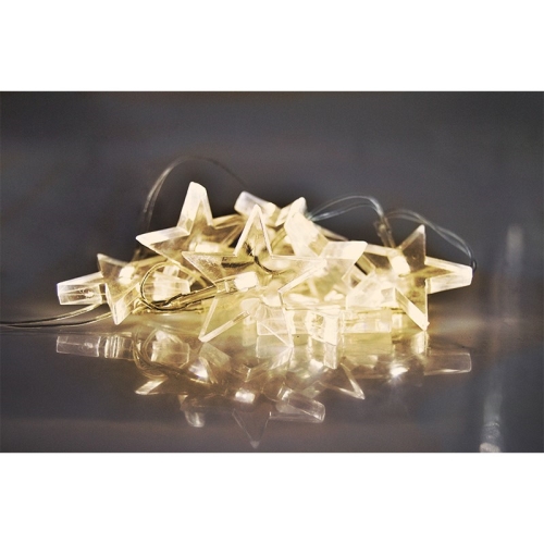 SOLIGHT Christmas chain, stars, 1.5m, 10 LEDs, 2 x AA, yellow light