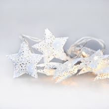 SOLIGHT Christmas star chain. metallic. white. 10 LEDs. 1 m. 2x AA. IP20