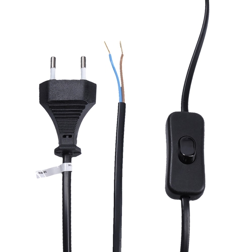 SOLIGHT flexo cord 2 x 0.75mm 2m black flat switch