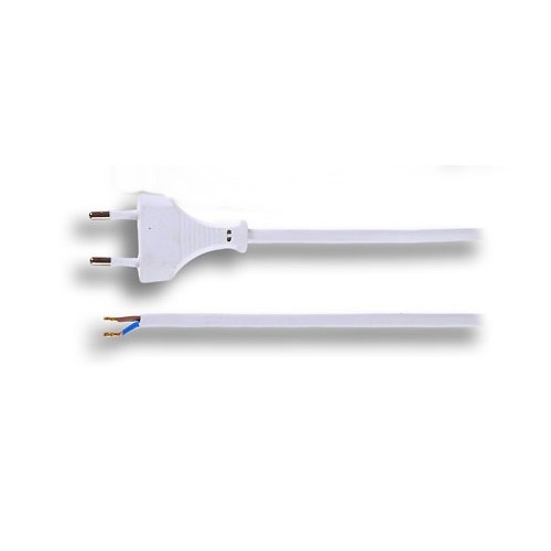 SOLIGHT flexo cord 2x0.75mm 2m white flat fork.