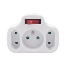 SOLIGHT junction box, 1x 10A + 2x 2.5A, white, switch