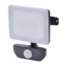 SOLIGHT LED flood light with sensor, 10W, 850lm, 4000K, IP44, black