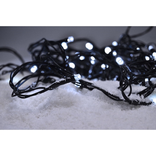 SOLIGHT outdoor Christmas chain, 200 LEDs, 20m, 5m cable, 8 functions, timer, S