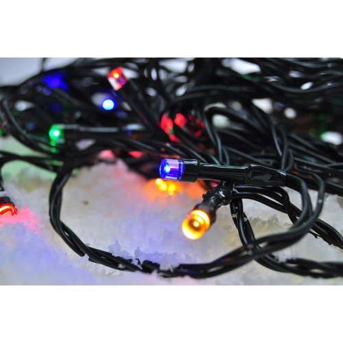 SOLIGHT outdoor Christmas chain, 50 LEDs, 5m, 3m cable, 8 functions, timer, bar.