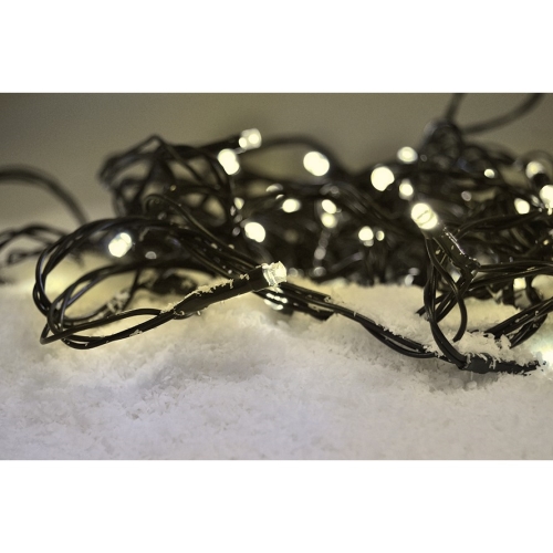 SOLIGHT outdoor Christmas chain, 50 LEDs, 5m, 3m cable, 8 functions, timer, warm