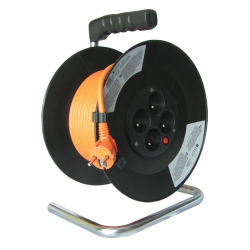 SOLIGHT reel.drum. 4-set 50m PVC H05VV-F3G 1.5mm orange 018