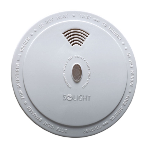 SOLIGHT smoke detector CO 1D31 85dB white +9V battery