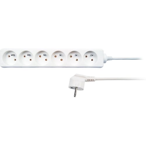 SOLIGHT supply extension. , 6-socket, 1.5m, white /PP60/ 025