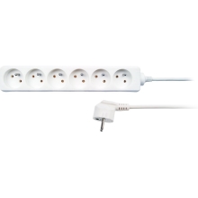 SOLIGHT supply extension. , 6-socket, 3m, white /PP62/ 025