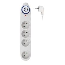 SOLIGHT surge protection. 150J. 4 sockets. 1.5 m. white