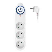 SOLIGHT surge protector 3 sockets 1.5m white