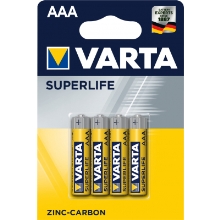 VARTA zinc-carbon battery. SUPER.HEAVY.DUTY 2003 AAA/R03 ;BL4