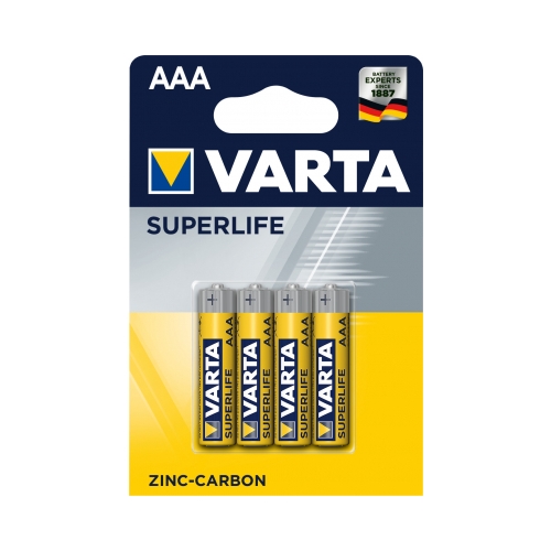 VARTA zinc-carbon battery. SUPER.HEAVY.DUTY 2003 AAA/R03 ;BL4